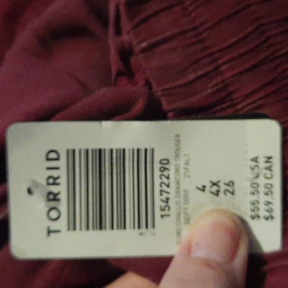 Torrid Velour Challis Drawstring Trouser 26 - Picture 12 of 13